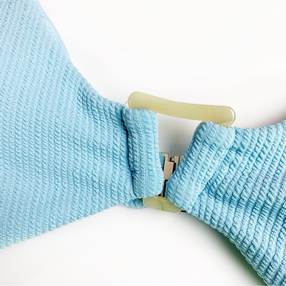 Jonathan Simkhai Blue Astrid Bikini Top Size S NWT - Picture 9 of 12